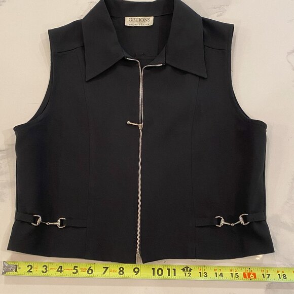 OPTIONS by Meline Duczak - No Sleeve, Zip Front, Western Detail, Black - Size M - Picture 4 of 6